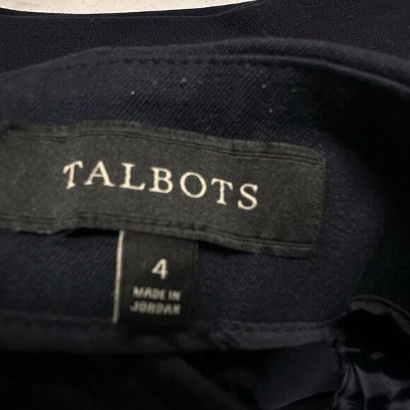 Talbots Navy Flat Front Trouser Pant size 4 - Picture 3 of 7